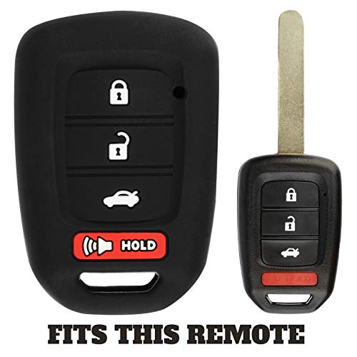 KeylessOption KeyGuardz Keyless Entry Remote Car Key Fob Outer Shell Cover Soft Rubber Protective Case for Honda Accord Civic CR-V HR-V MLBHLIK6-1T (Pack of 2) - Image 3
