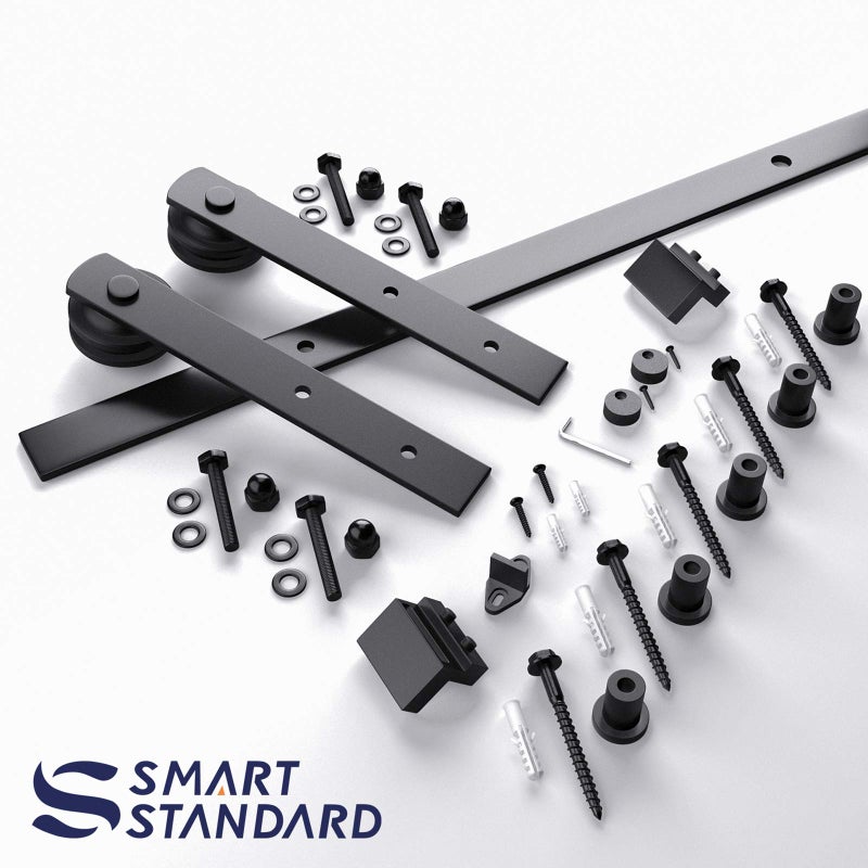 SMARTSTANDARD 6.6FT Barn Door Hardware kit, Barn Door Track, Sliding Door Hardware kit, Smoothly and Quietly -Heavy Duty Sturdy -Easy to Install, Fit 36"-40" Wide Panel (I Shape Hanger) - Image 3