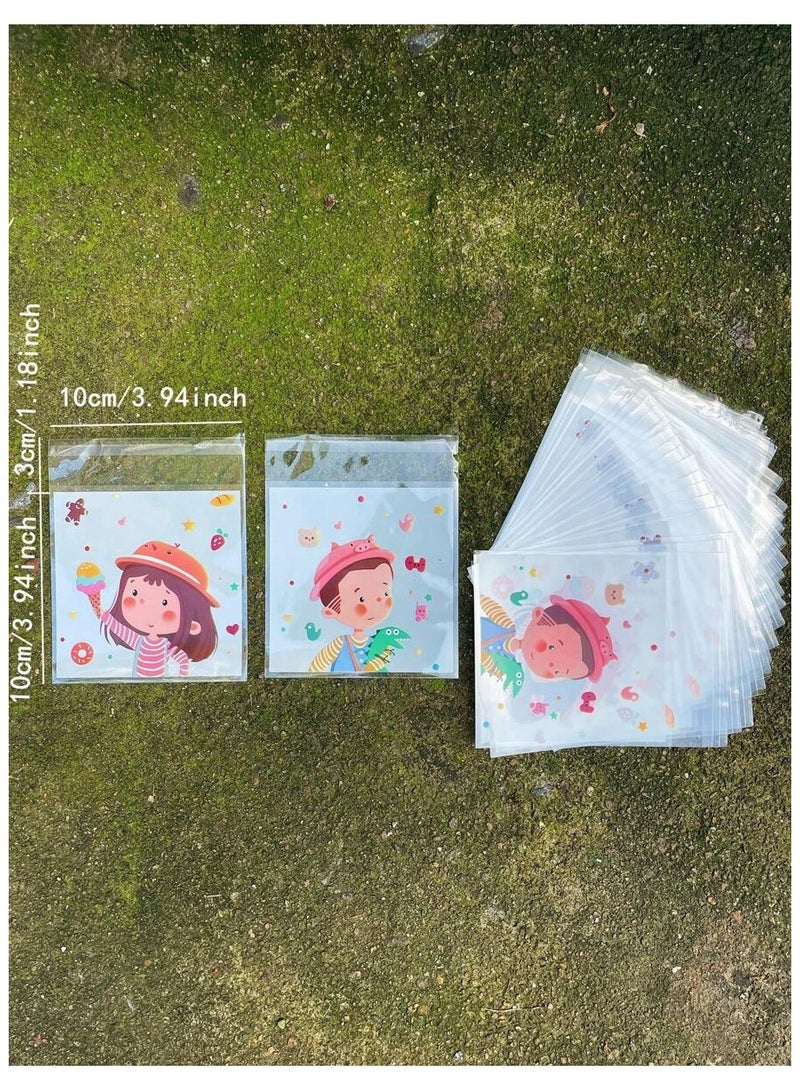 اكياس توزيعات هدايا صغيرة  بتصميم كرتوني لطيف مناسبة للكوكيز وجميع انواع الحلويات للاطفال 50 كيس - Image 3