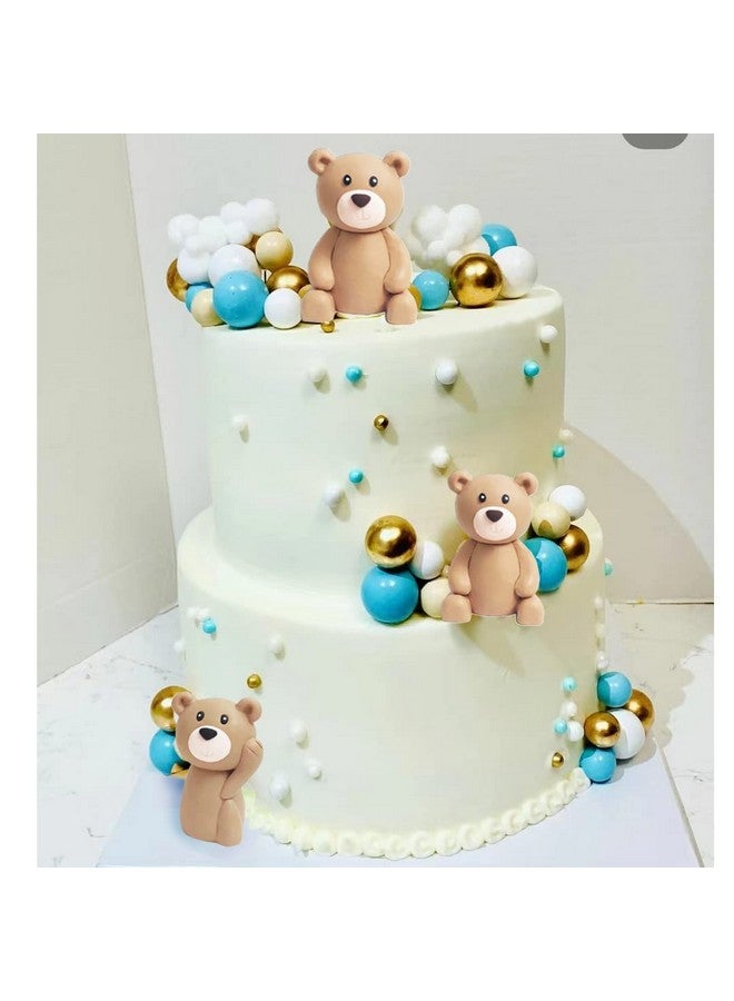 GmakCeder Baby Bear Cake Topper Blue Ball Cake Decor (3bears) - Image 5
