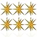 LAIAMER 6 Pcs Gold Star Foil Balloons OnePiece 14Pointed Star Balloon 4D Starburst Cone Mylar Balloon 22inch Christmas Birthday Wedding Wedding Anniversary Party SuppliesGold - Image 3