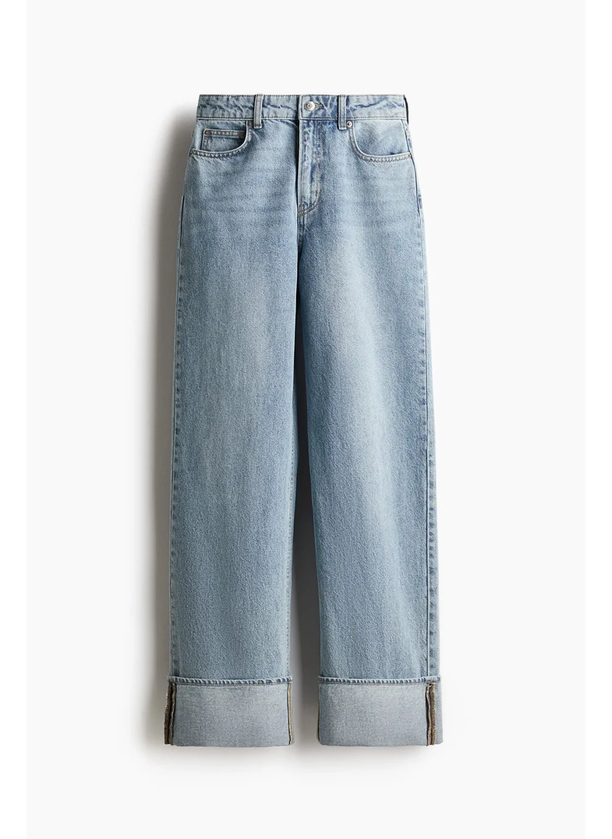 H&M Straight Turn-Up Jeans