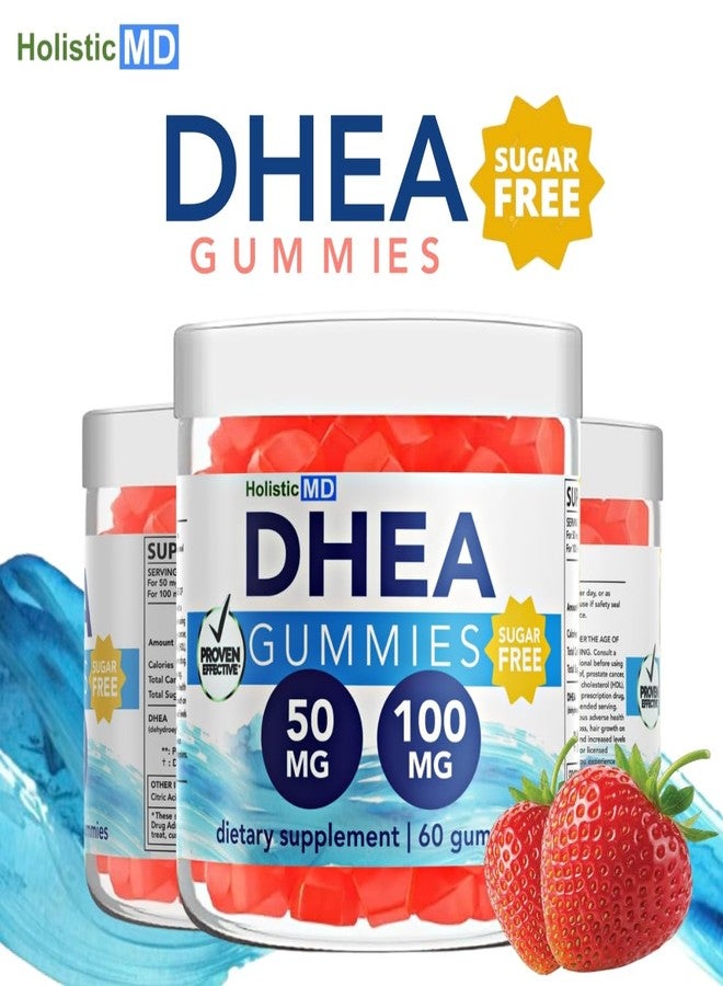Holistic MD dhea 100mg 50mg dhea Supplement for Women | dhea Supplement for Men | clinically Studied high Absorption | Sugar Free Vegan Strawberry Gummies 60 Days Supply - Image 4