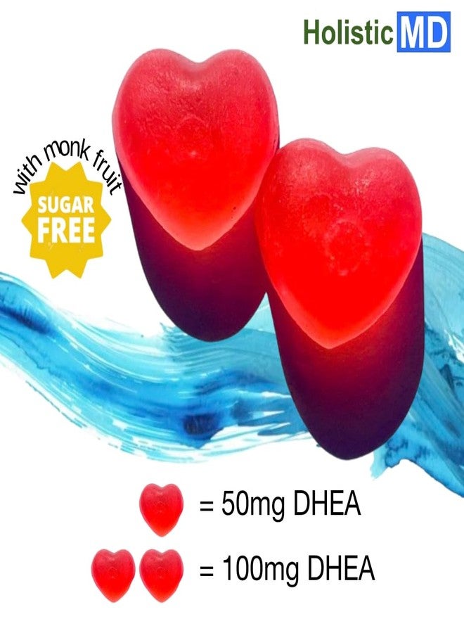Holistic MD dhea 100mg 50mg dhea Supplement for Women | dhea Supplement for Men | clinically Studied high Absorption | Sugar Free Vegan Strawberry Gummies 60 Days Supply - Image 2