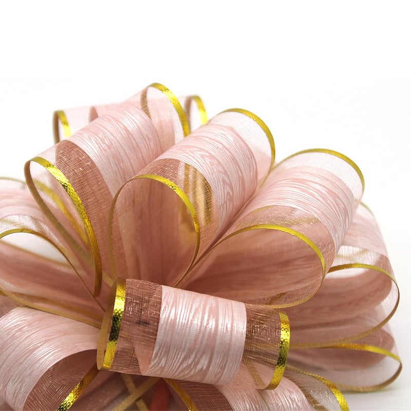 HQJAXJ 6pcs Pull Bow Wrapping Pull Bow Ribbon Pull Bows for Wedding Baskets,Pull Bows for Gift Wrapping,6 Inches Diameter Gift Bows,Gift Baskets,Birthday Party,Valentine's Day - Image 4