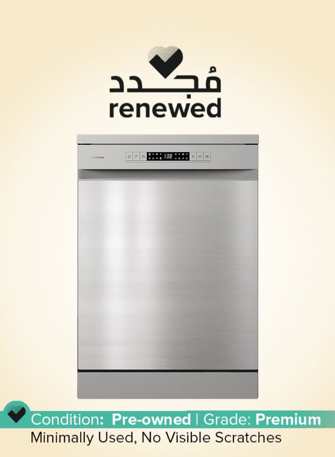 Hisense Renewed - 15 Place Free Standing Dishwasher 220 kW HS623E90G Silver - Image 1