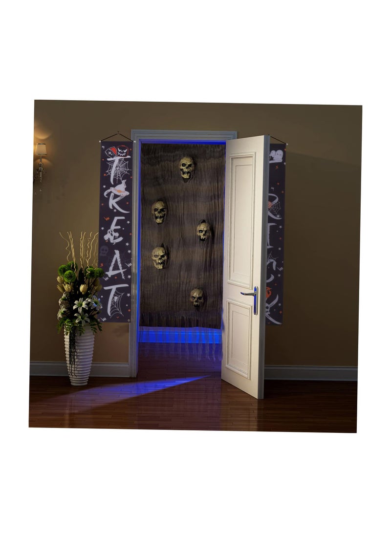 Halloween Couplets Flag Banner Sign for Front Door Trick or Treat Halloween Banner Set Halloween Porch Decorations Halloween Door Flag Halloween Signs Decor Halloween Welcome Sign
