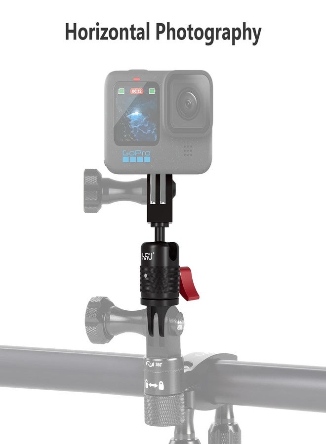HSU 360 Degree Rotation Camera Mount, Aluminum Vertical Bracket Tripod Adapter Compatible with GoPro Hero 12/11/10/9/8/7/6/5 AKASO Campark DJI Osmo Action 4/3 and Other Action Cameras - Image 4