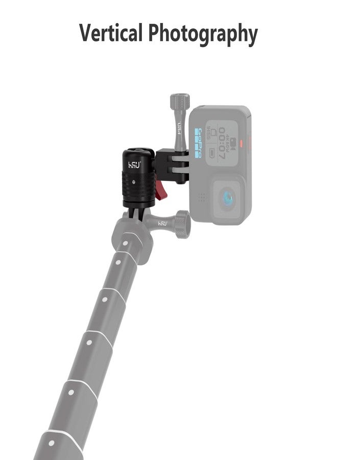 HSU 360 Degree Rotation Camera Mount, Aluminum Vertical Bracket Tripod Adapter Compatible with GoPro Hero 12/11/10/9/8/7/6/5 AKASO Campark DJI Osmo Action 4/3 and Other Action Cameras - Image 3