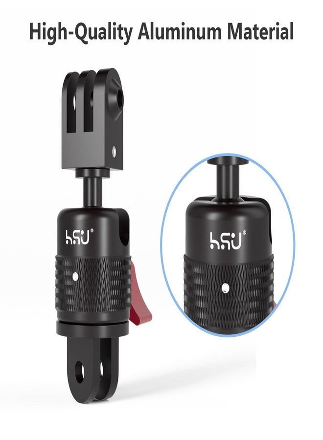 HSU 360 Degree Rotation Camera Mount, Aluminum Vertical Bracket Tripod Adapter Compatible with GoPro Hero 12/11/10/9/8/7/6/5 AKASO Campark DJI Osmo Action 4/3 and Other Action Cameras - Image 5