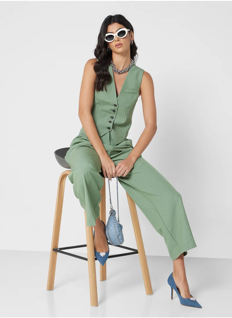 VERO MODA Vmtroian Wide Pinstripe Dad Pants