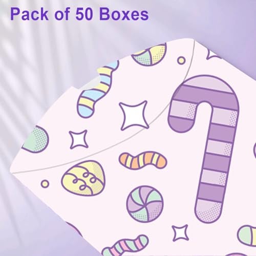 mudrit Pillow Paper Boxes - Set of 50 with Jute Twine | Decorative Folding Paper Gift Boxes for Gifting Chocolates, Dryfruits, and Candies | Size 5.5" x 3.5" (Purple) - Image 3