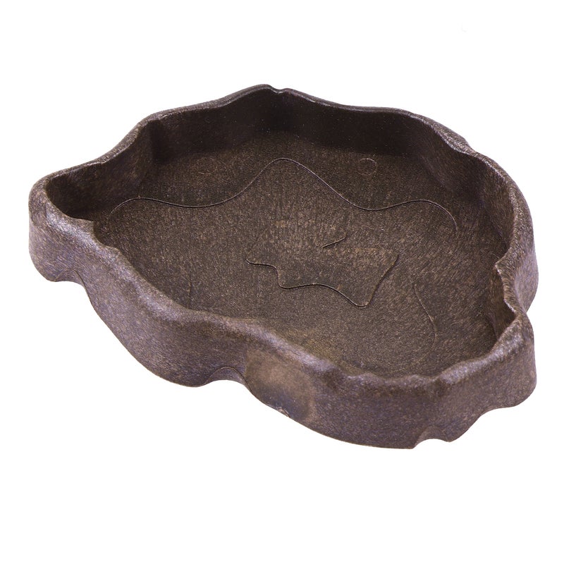 2pcs Reptile Resin Food Dish Water Basin Tortoise Feeding Bowl Practical Lizard Feeder (Coffee, Size S) - Image 3