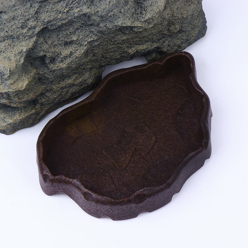 2pcs Reptile Resin Food Dish Water Basin Tortoise Feeding Bowl Practical Lizard Feeder (Coffee, Size S) - Image 5