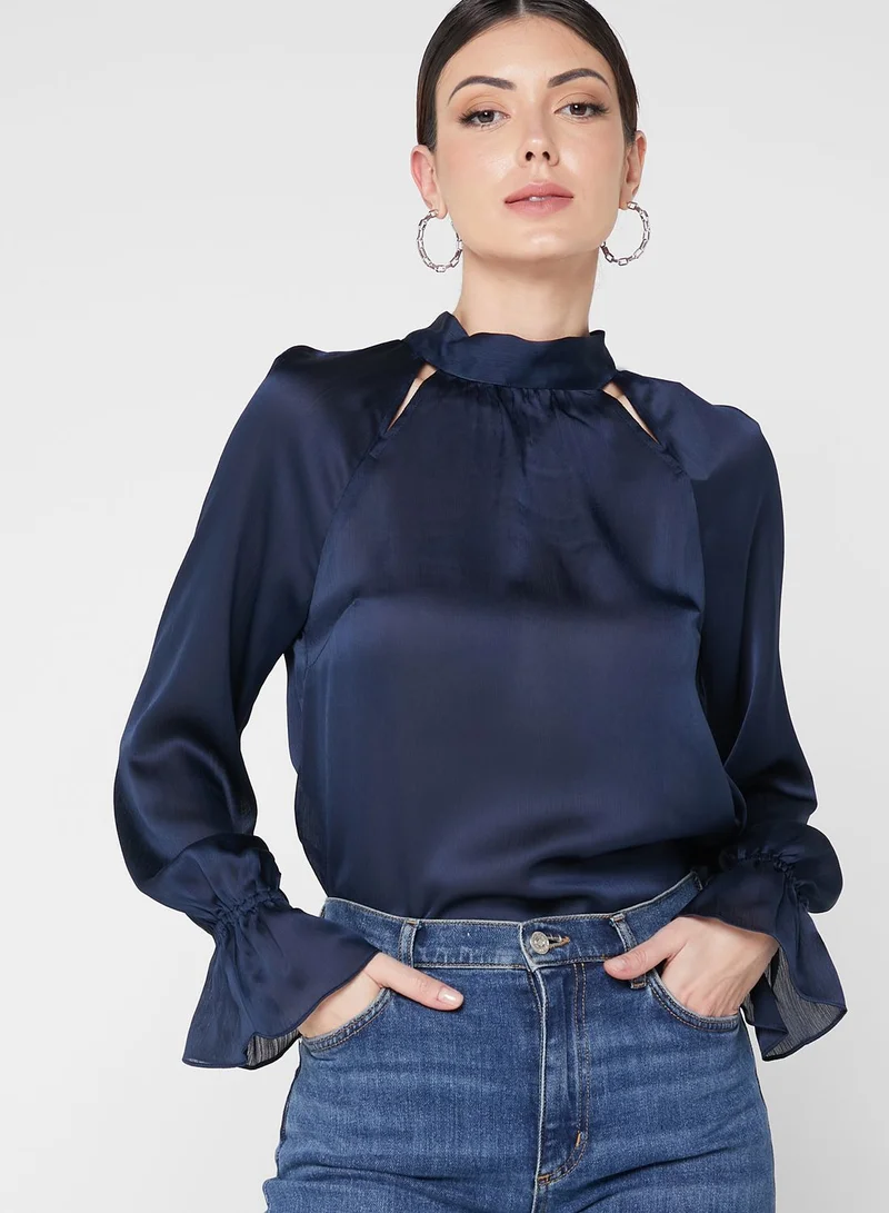 Ted Baker High Neck Cut Out Detail Top