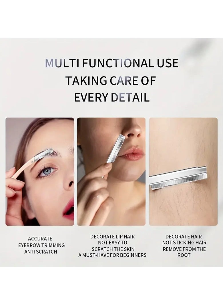 Goolsky 10pcs Blade + Professional Knife Holder Eyebrow Shaping Blade Eyebrow Scraper Professional Eyebrow Scraper Set for Men and Women Beginners Makeup Artists Special Eyebrow Shaving  - Image 2