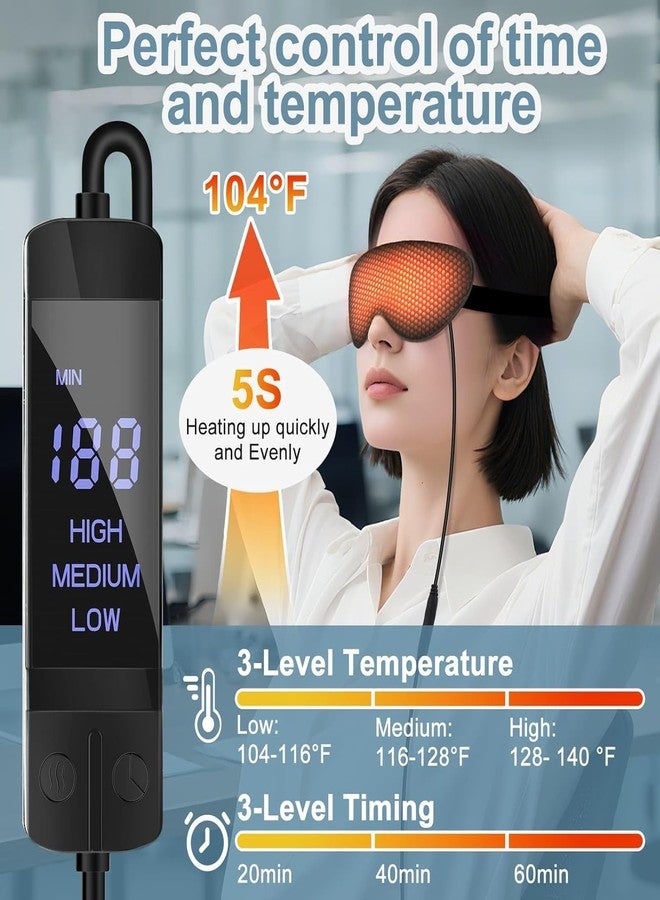 QUINK Heated Eye Mask for Dry Eyes, Warm Eye Compress with Flaxseed for MGD, Dry Eye Syndrome, Chalazion Blepharitis Stye Eye Treatment, Steam Moist to Unclog Glands - Image 3