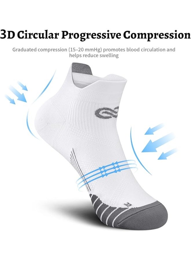 PAPLUS Ankle Compression Sock for Men and Women 2/4/6 Pairs, Low Cut Compression Running Sock with Ankle Support - Image 2