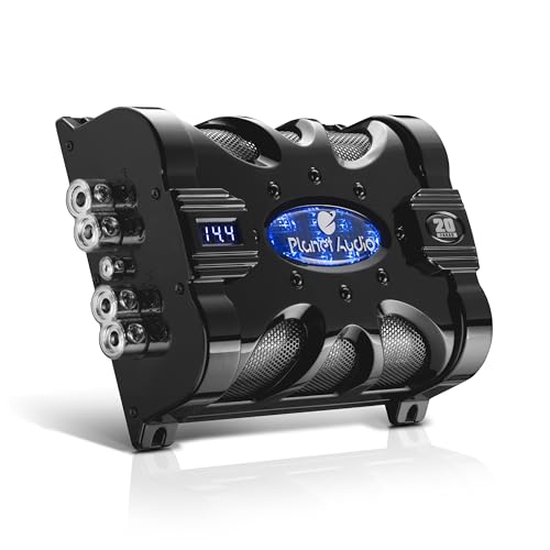 Planet Audio PC20F Car Capacitor - 20 Farad, Energy Storage, Enhance Bass from Stereo, Warning Tones, LED Voltage Meter - Image 1