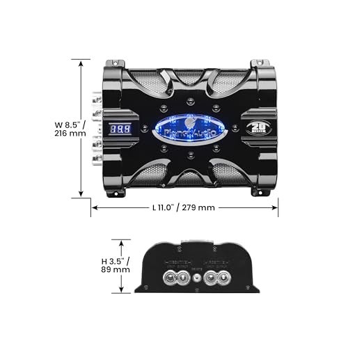 Planet Audio PC20F Car Capacitor - 20 Farad, Energy Storage, Enhance Bass from Stereo, Warning Tones, LED Voltage Meter - Image 4