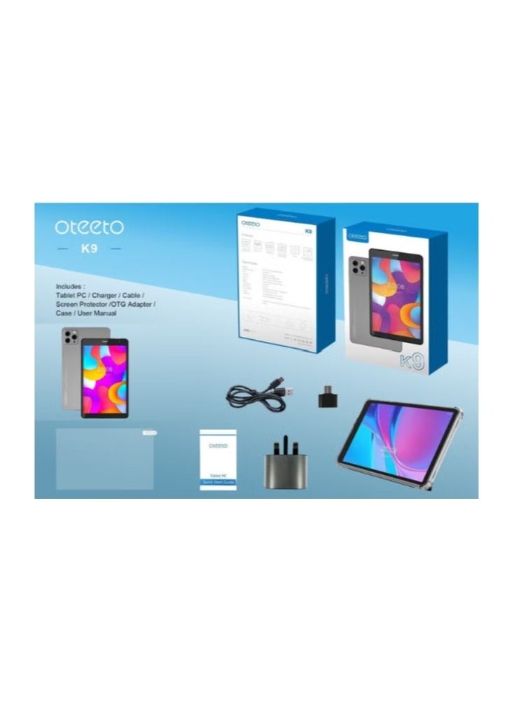 Oteeto K9 5G Android Tablet with 8.0-Inch HD Display, 8GB RAM, 512GB ROM, 5000mAh Battery, Dual Camera, Fast Wi-Fi & Bluetooth – Slim Lightweight Design for Work, Study & Entertainment – Blue - Image 4