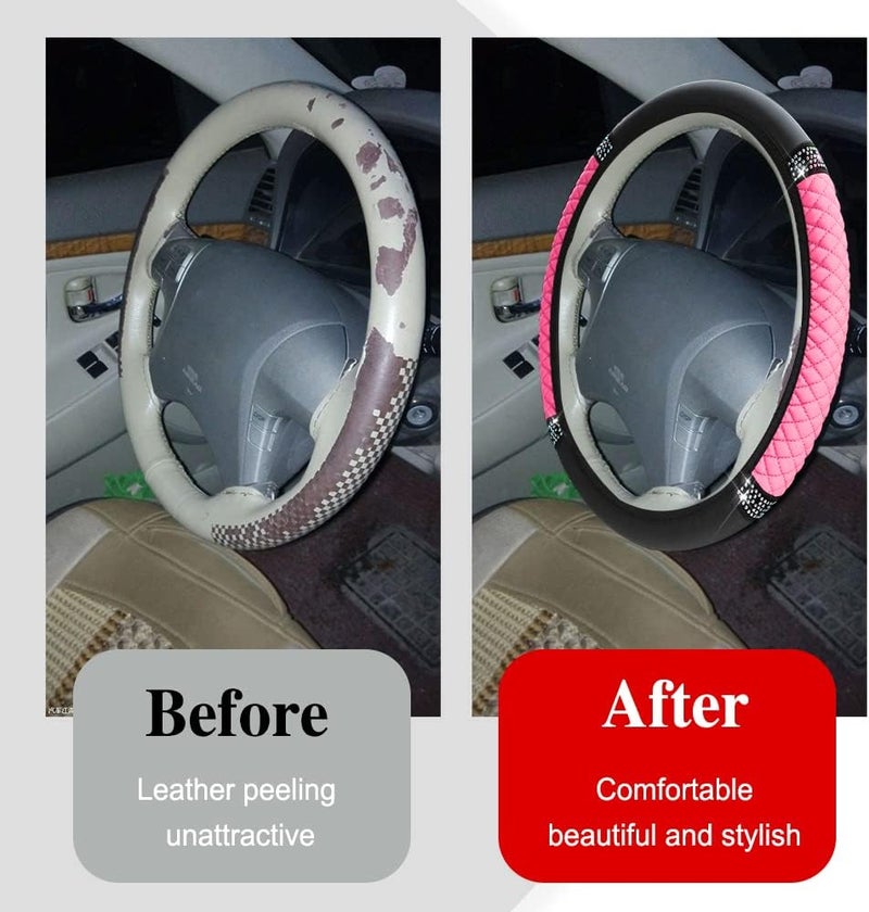Middrivr Bling Soft Leather Steering Wheel Cover - Image 3