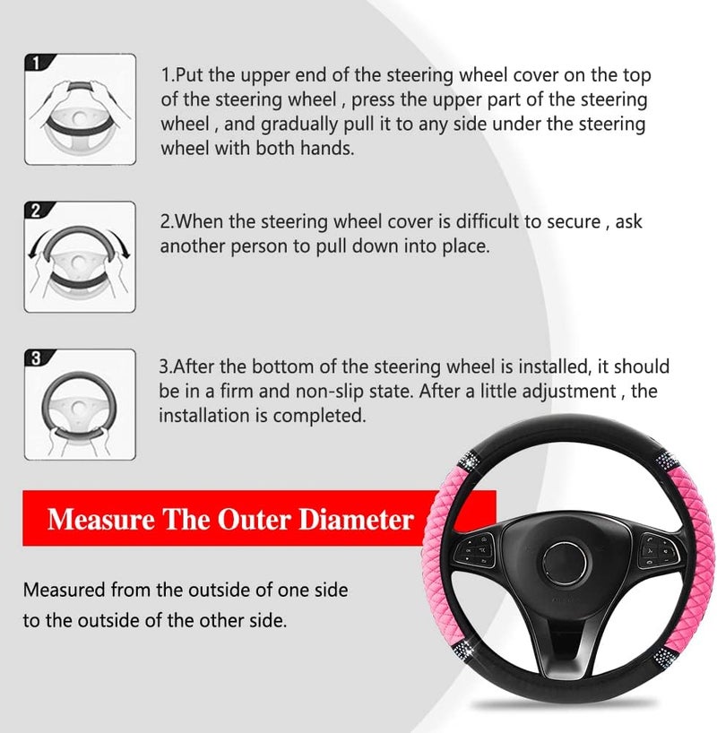 Middrivr Bling Soft Leather Steering Wheel Cover - Image 4