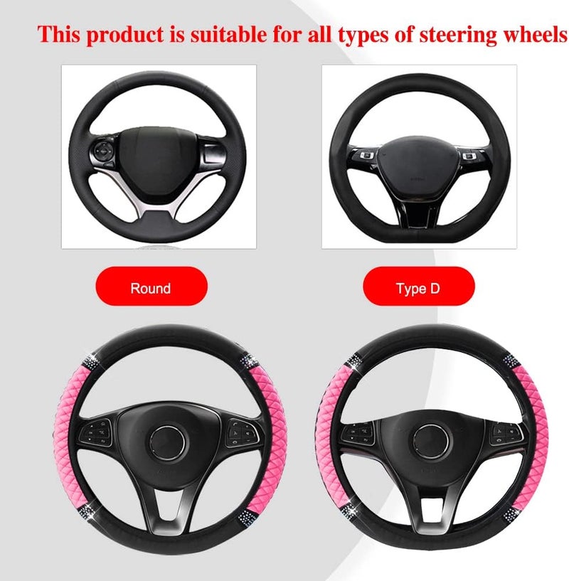 Middrivr Bling Soft Leather Steering Wheel Cover - Image 5