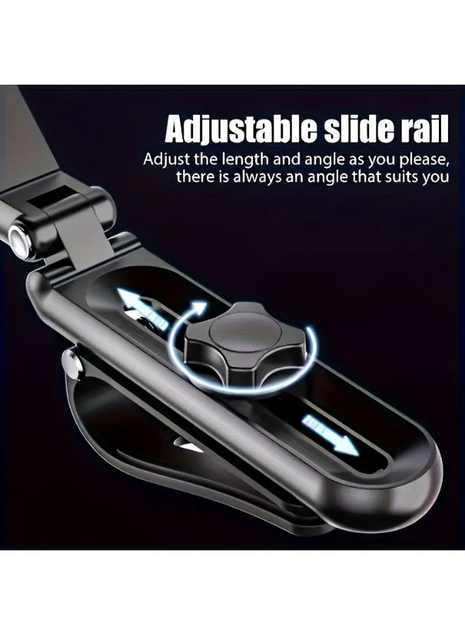 Rotatable car phone holder, suitable for sun visor – Foldable dashboard and sun visor installation, universal adjustable spring clip holder, suitable for all - Image 5