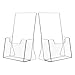 NIUBEE 2 Pack 85 x 55 Acrylic Bifold Brochure HolderClear Plastic Counter top Flyer Organizers - Image 2