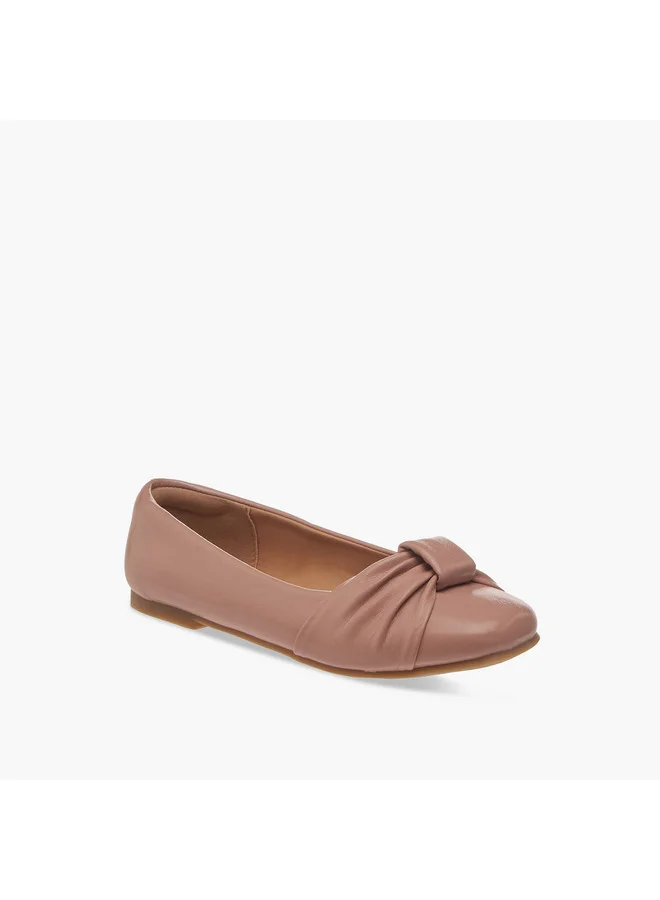 ليتل ميسي Girls Knot Accent Slip-On Ballerina Shoes