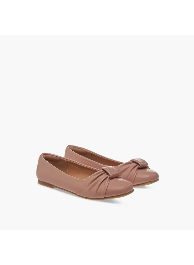 ليتل ميسي Girls Knot Accent Slip-On Ballerina Shoes