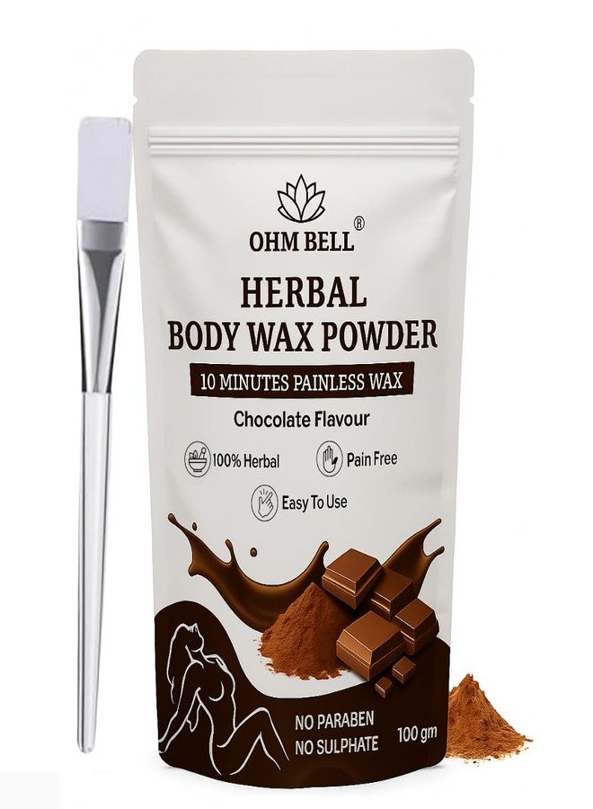 OHM BELL Chocolate Wax Powder for Painless & Quick Full Body Hair Removal for Women | 10-Min Formula - No Harmful Chemicals, Irritation, Skin Rashes or Side Effects - Legs, Underarms, Bikini & Sensitive Areas - 100gm - Image 1