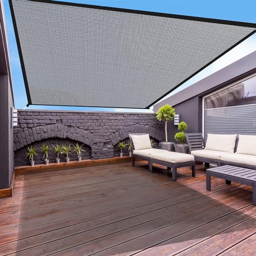 FREDDO HDPE Fabric Polyester Webbing Sun Shade Sails 85-90% Protection from Sun & UV Rays for Car Parking, Outdoor Garden, Balcony, Patio, Grey Color, 15 ft x 15 ft, Pack of 1 Piece (15 ft x 15 ft) - Image 1