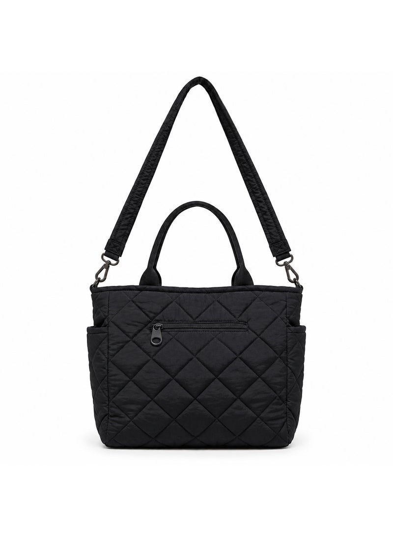 Tote Bag Canvas Waterproof-Crossbody & Shoulder Bag Multi Pockets & Functional Bag - Perfect For Shopping, Travel, Work,College, Students & Everyday Use. - Image 3