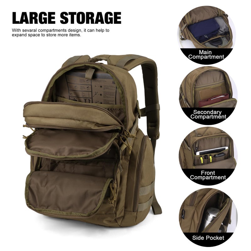 Mardingtop Military Tactical Backpack for Men 40L Molle Rucksack Assault Pack EDC Daypack for Hiking,Travel,Camping, Hunting - Image 4