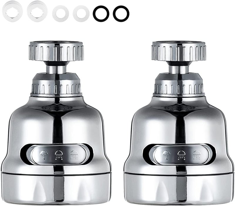 Leeonz ABS 360 Degree Rotation Health Faucet, Silver, Chrome Plated Finish (Pack of 2) - Image 1