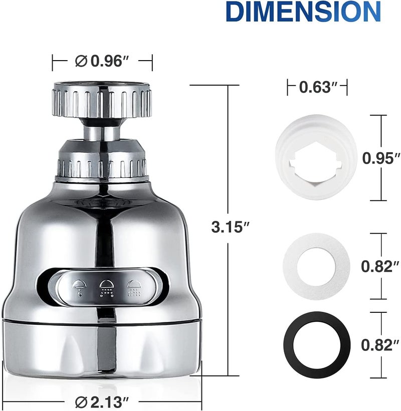 Leeonz ABS 360 Degree Rotation Health Faucet, Silver, Chrome Plated Finish (Pack of 2) - Image 3