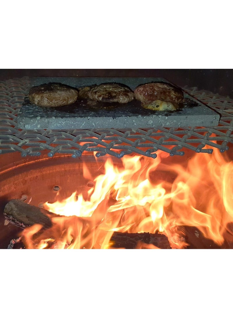 Cooking stone lava volcano grilling steak & pizza 35x35x2cm - Image 3