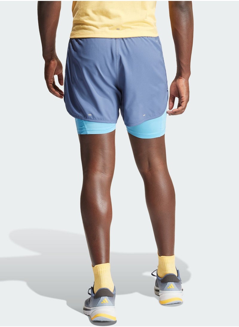 Adidas - 2In1 Own The Run 3 Stripes Shorts - Image 1