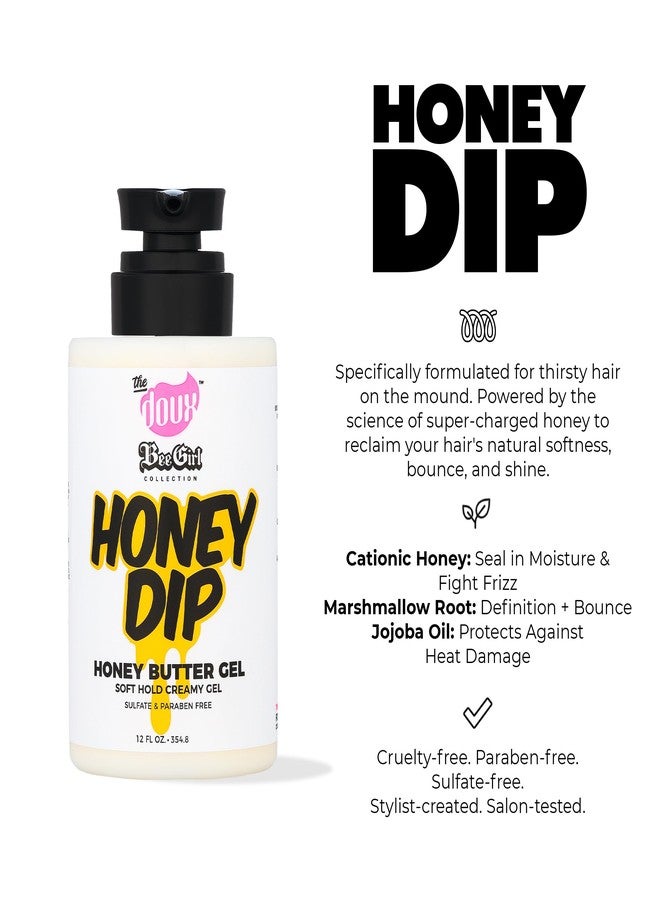 THE DOUX Bee Girls Honey Dip Honey Butter Gel for Curly Hair - Moisturizing Gel with Strong Hold, Shine & Frizz Control For Styling - Curl Product for Women & Men, Styling for Natural, Coily & Wavy Hair, 12oz - Image 3