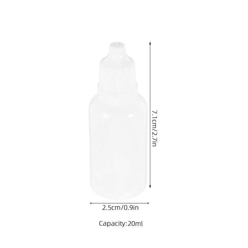 White Screw Cap 20ml Refillable Plastic Dropper Bottles 50 Pack For Essential Oils Travel Diy - Image 3