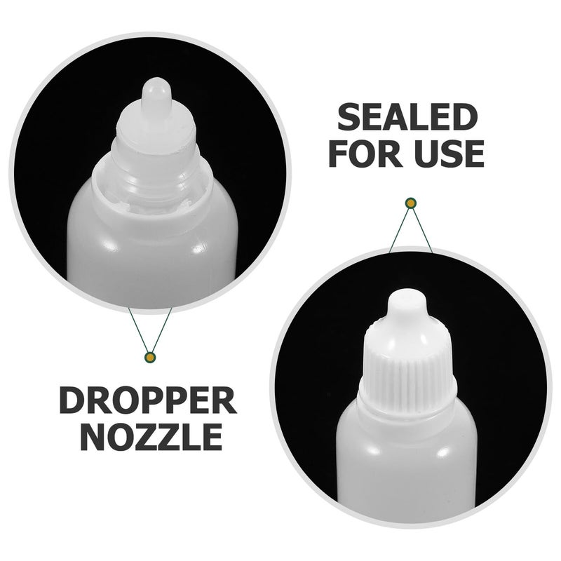 White Screw Cap 20ml Refillable Plastic Dropper Bottles 50 Pack For Essential Oils Travel Diy - Image 4