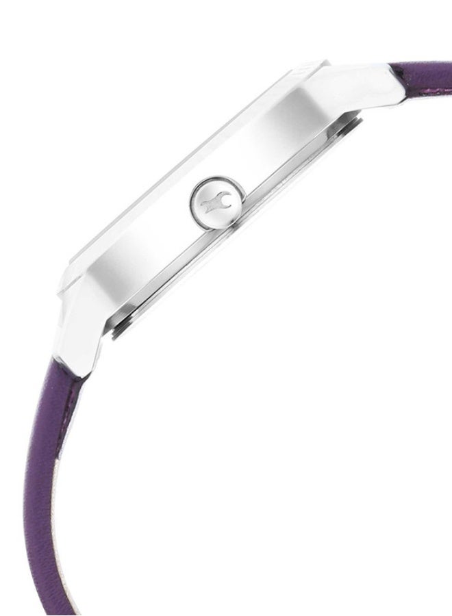Fastrack Fashion Analogue Purple Round Dial Purple Leather Strap Watch for Women -6267SL01 - Image 4