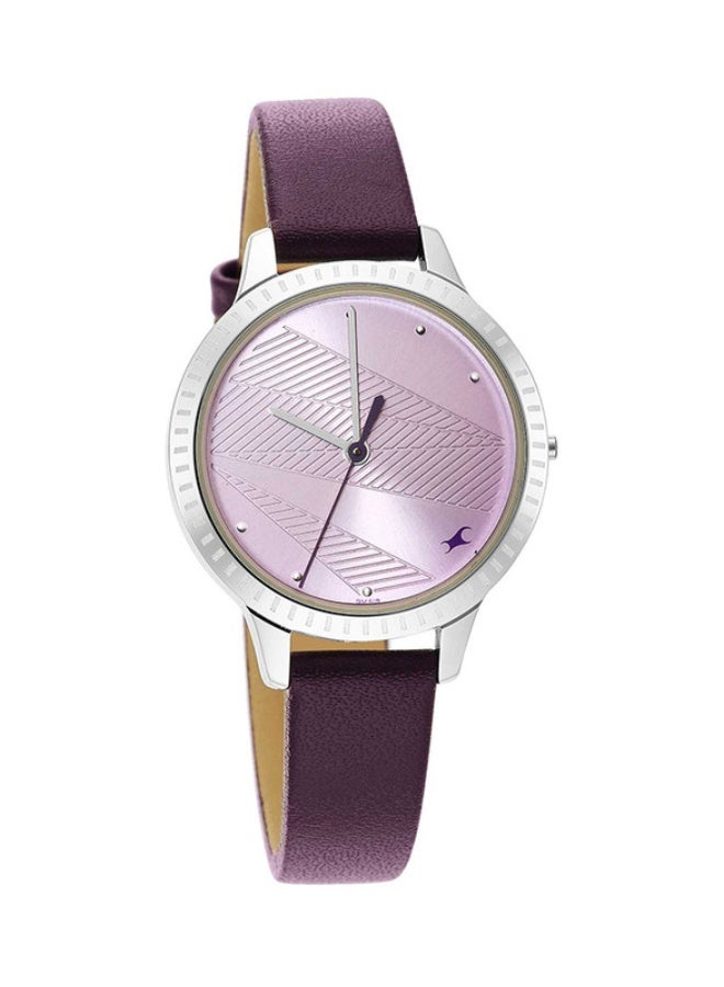 Fastrack Fashion Analogue Purple Round Dial Purple Leather Strap Watch for Women -6267SL01 - Image 2