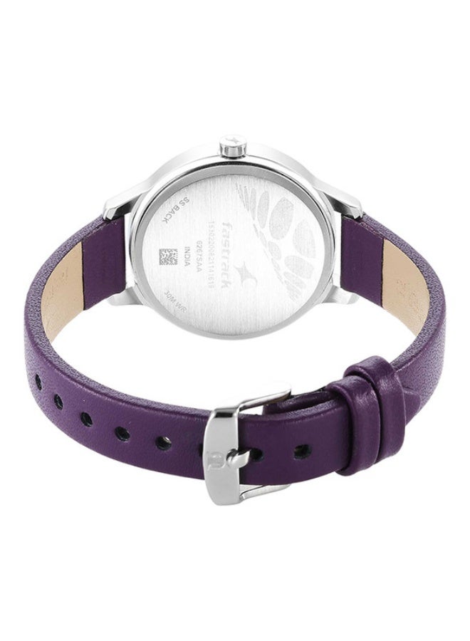 Fastrack Fashion Analogue Purple Round Dial Purple Leather Strap Watch for Women -6267SL01 - Image 5