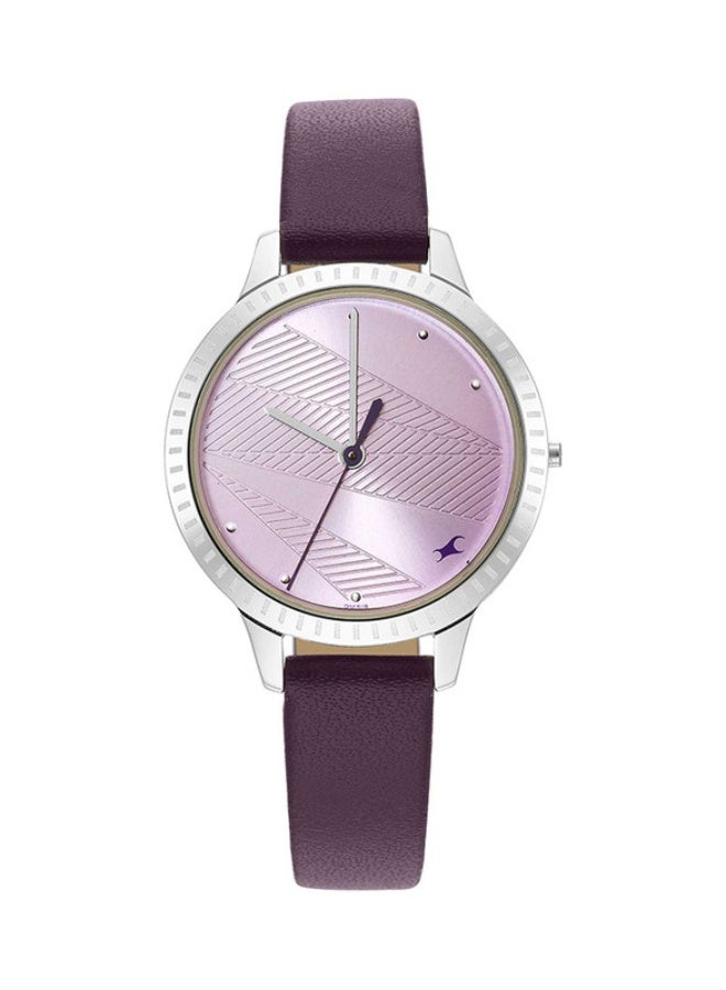 Fastrack Fashion Analogue Purple Round Dial Purple Leather Strap Watch for Women -6267SL01 - Image 1