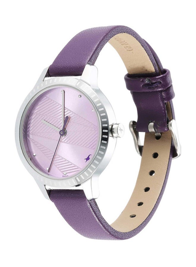 Fastrack Fashion Analogue Purple Round Dial Purple Leather Strap Watch for Women -6267SL01 - Image 3