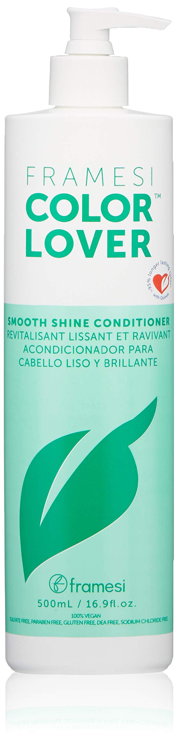 Framesi Color Lover Smooth Shine Conditioner, 16.9 fl oz, Sulfate Free Conditioner with Coconut Oil and Quinoa, Color Treated Hair - Image 1