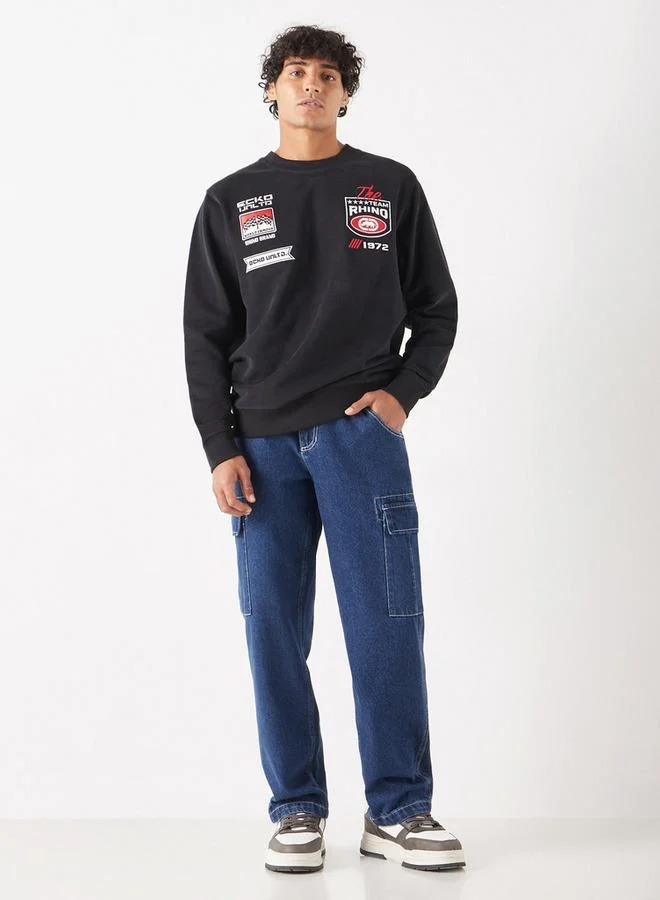 Ecko Unltd. Ecko Embroidered Sweatshirt with Long Sleeves and Round Neck